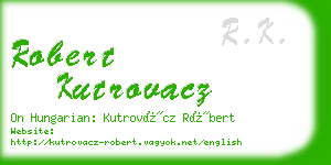 robert kutrovacz business card